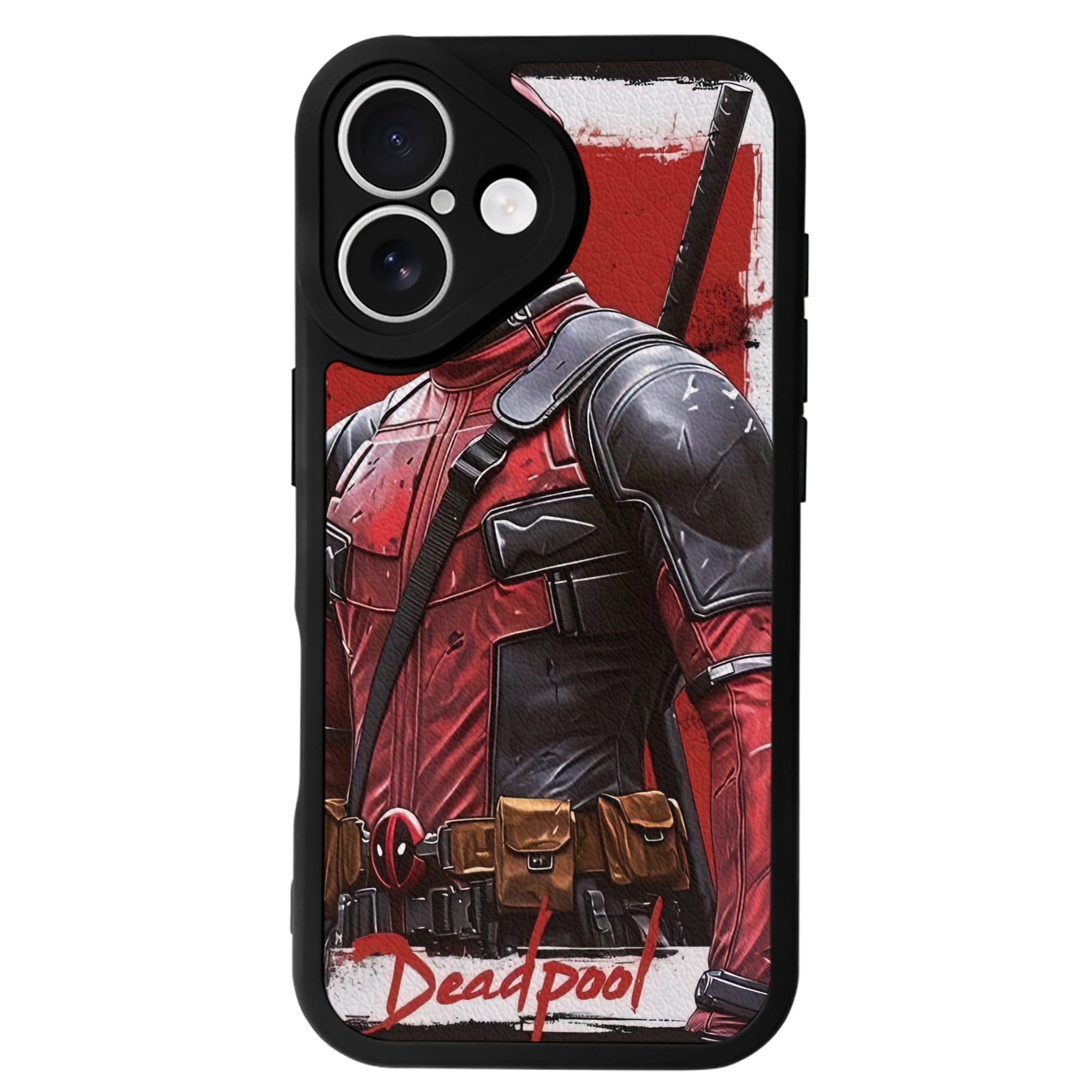 （画像用） Deadpool デッドプール 【iPhone 16シリーズ対応】シリコンスマホケース（レザー調） 材質：シリコン